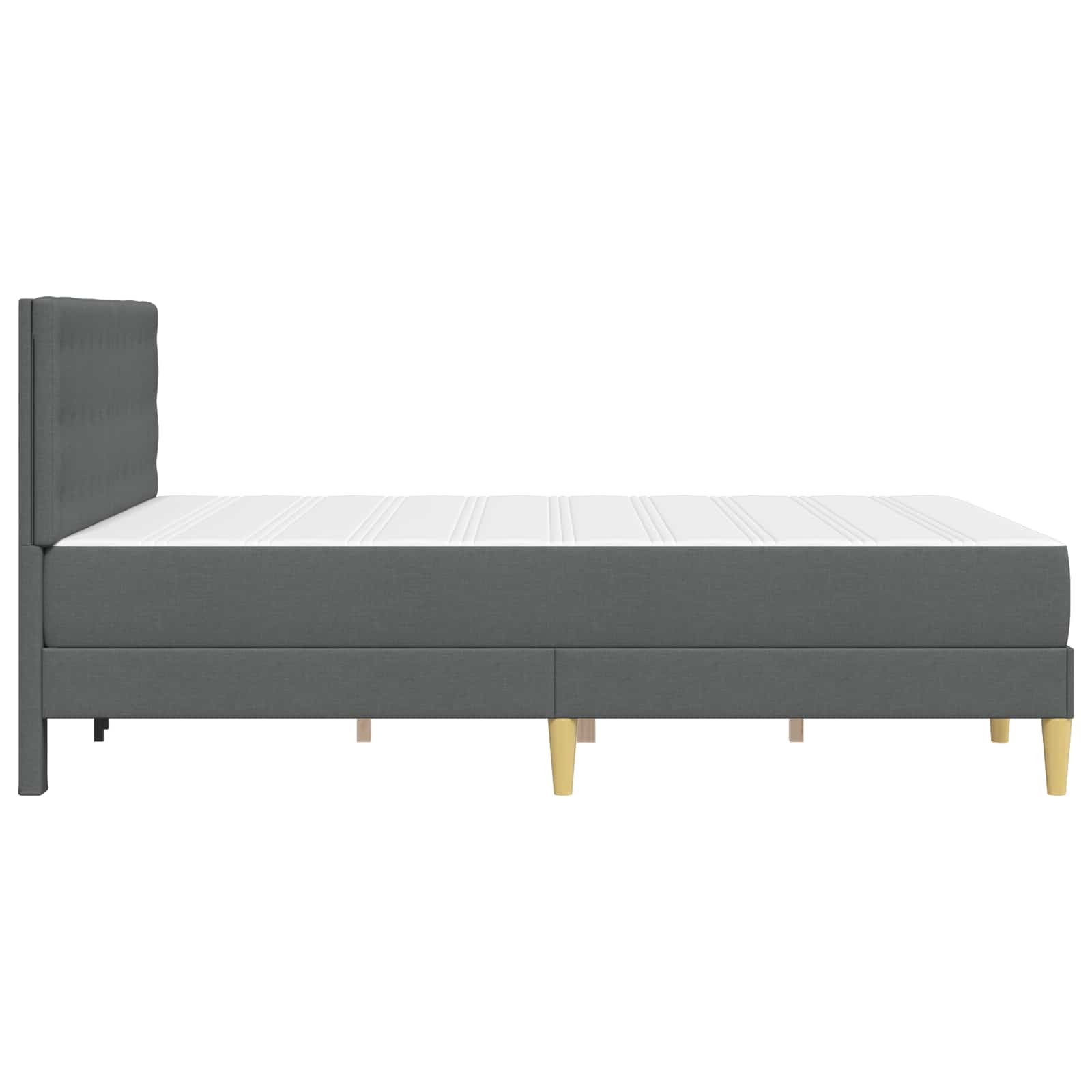 Bettgestell mit Matratze Dunkelgrau 160 x 200 cm Stoff
