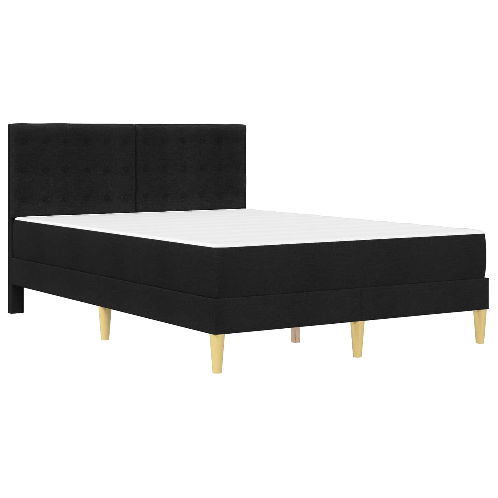 Bettgestell mit Matratze Schwarz 160 x 200 cm Stoff