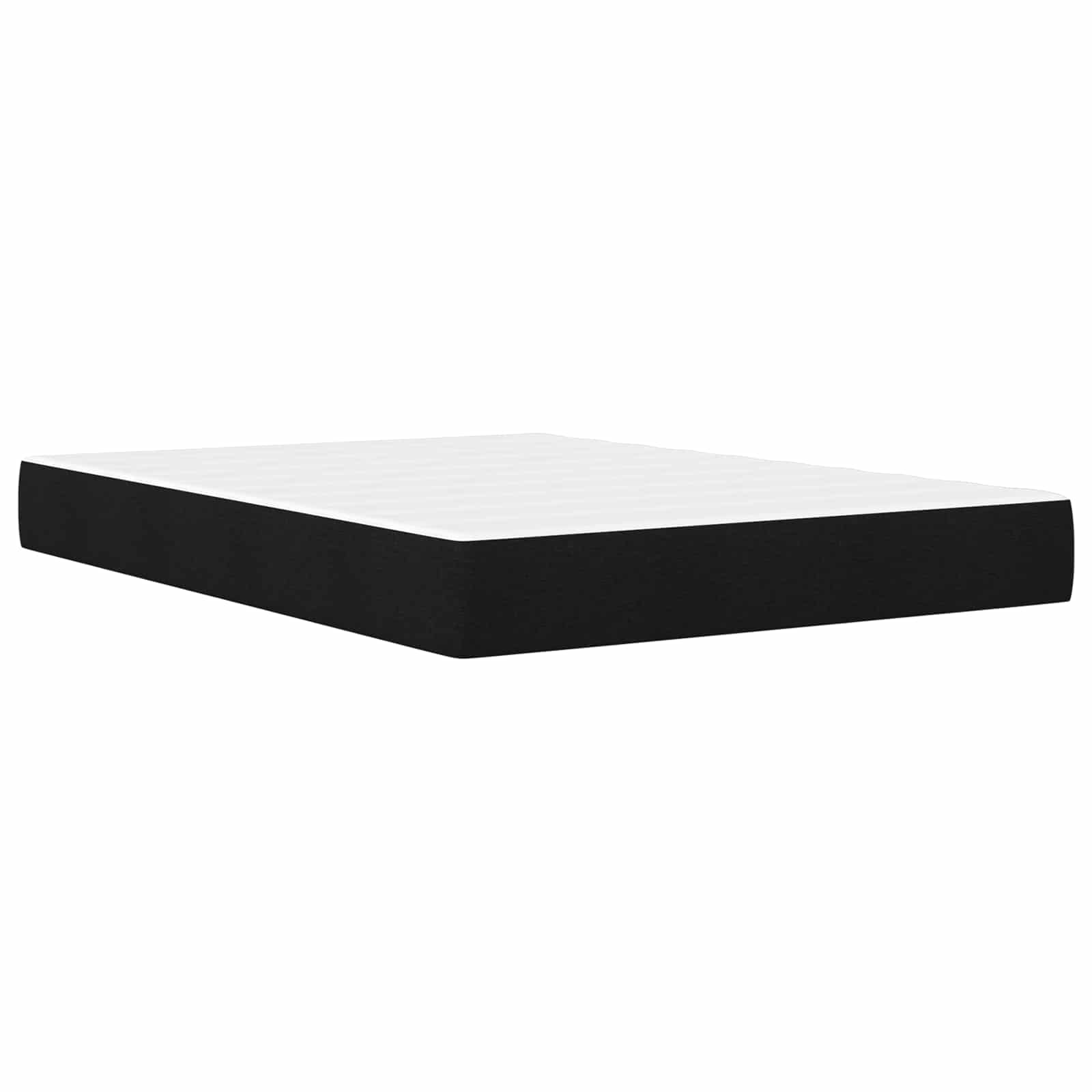 Bettgestell mit Matratze Schwarz 160 x 200 cm Stoff