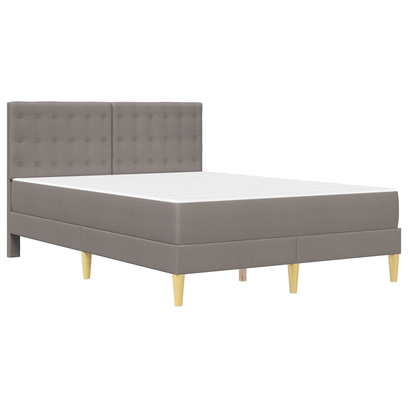 Bettgestell mit Matratze mit Kopfteil Taupe 160 x 200 cm Stoff
