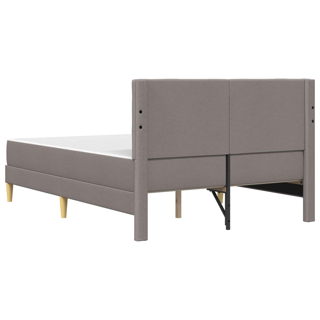 Bettgestell mit Matratze mit Kopfteil Taupe 160 x 200 cm Stoff
