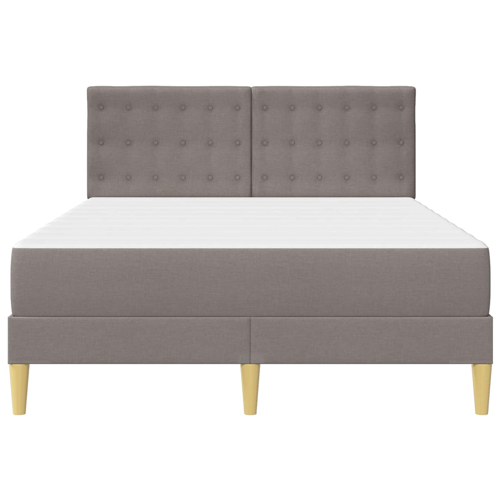 Bettgestell mit Matratze mit Kopfteil Taupe 160 x 200 cm Stoff