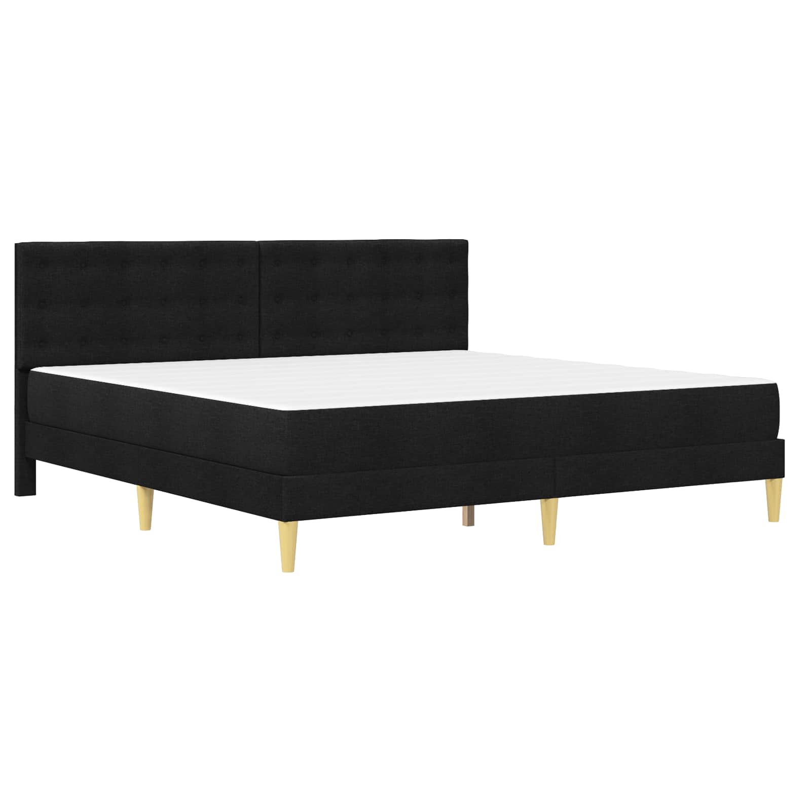 Bettgestell mit Matratze Schwarz 180 x 200 cm Stoff