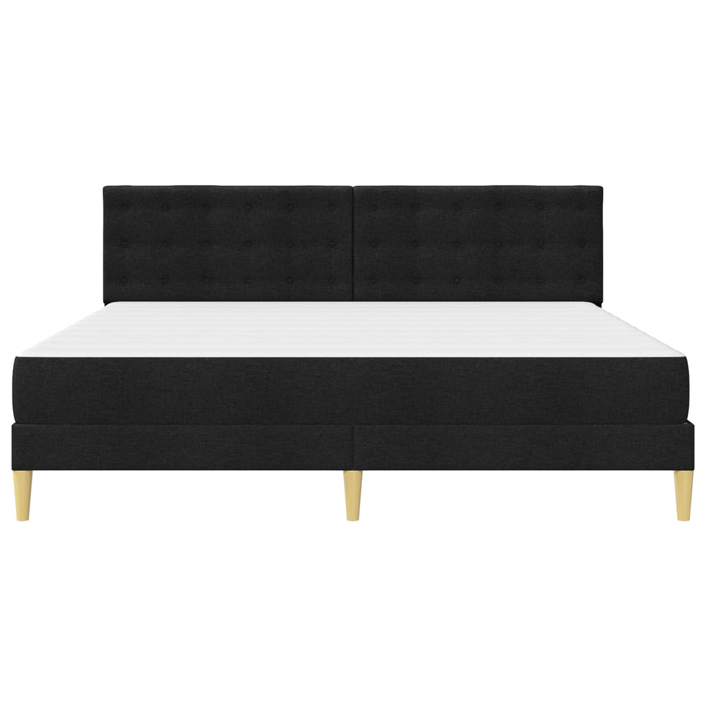 Bettgestell mit Matratze Schwarz 180 x 200 cm Stoff