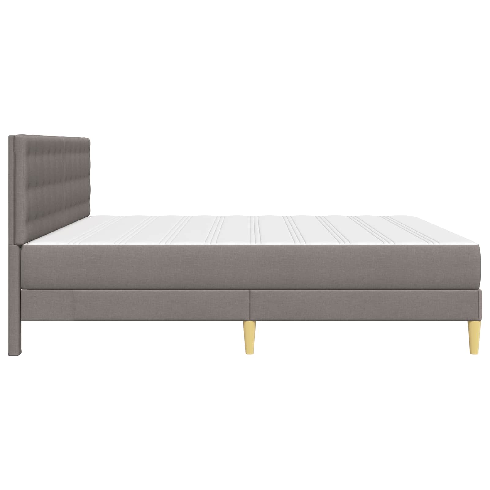 Bettgestell mit Matratze mit Kopfteil Taupe 200 x 200 cm Stoff