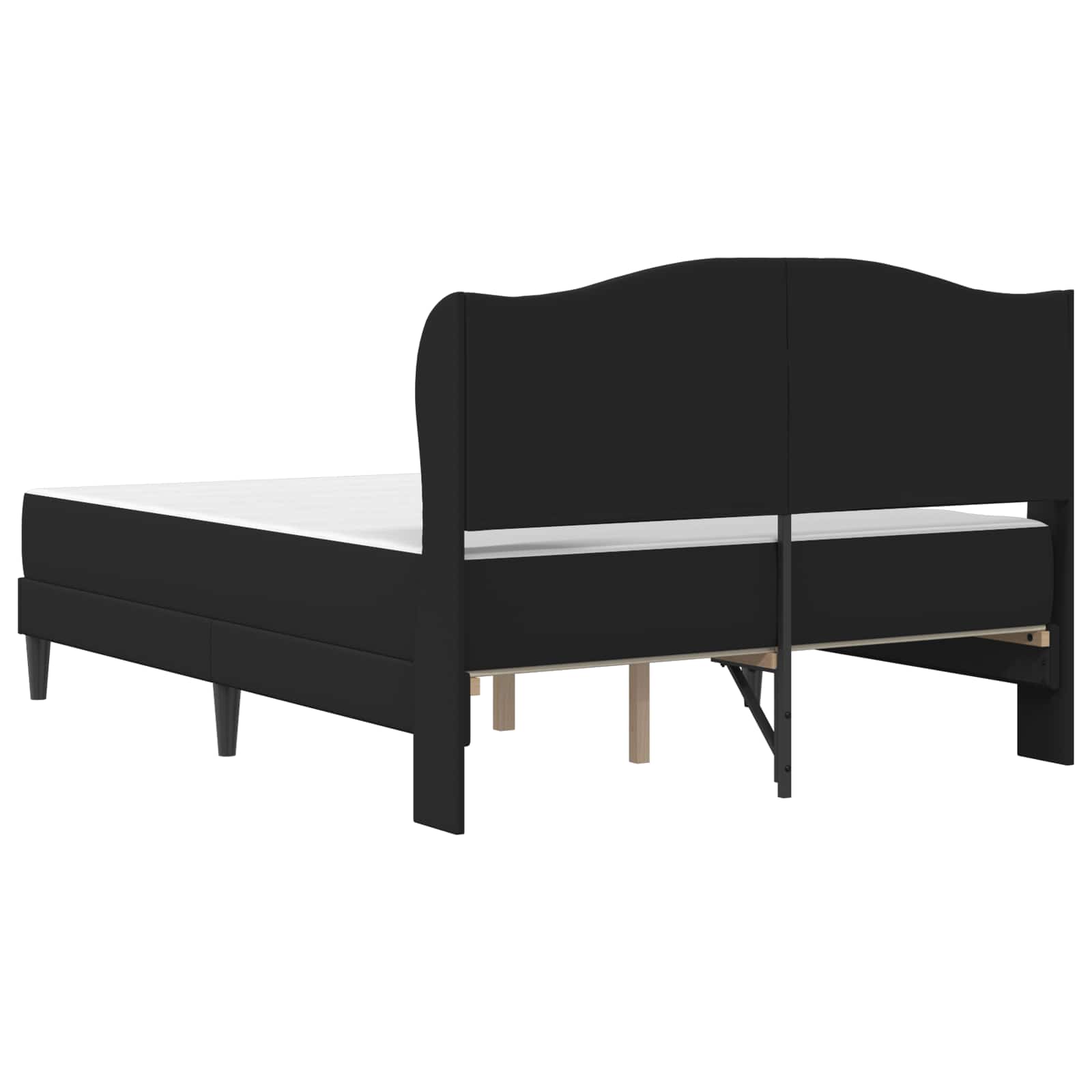 Bettrahmen mit Kopfteil Schwarz 140 x 190 cm Kunstleder
