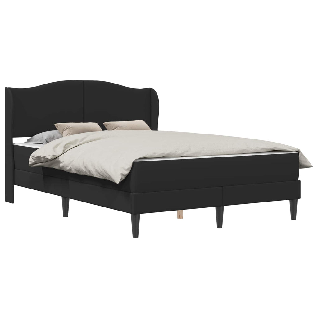 Bettrahmen mit Kopfteil Schwarz 160 x 200 cm Kunstleder