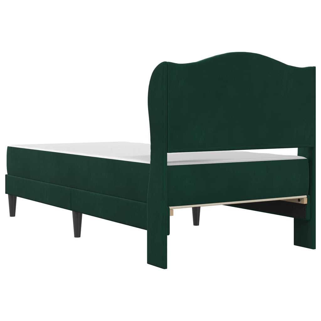 Bettrahmen mit Kopfteil 2 pcs Dunkelgrün 90 x 190 cm Samt