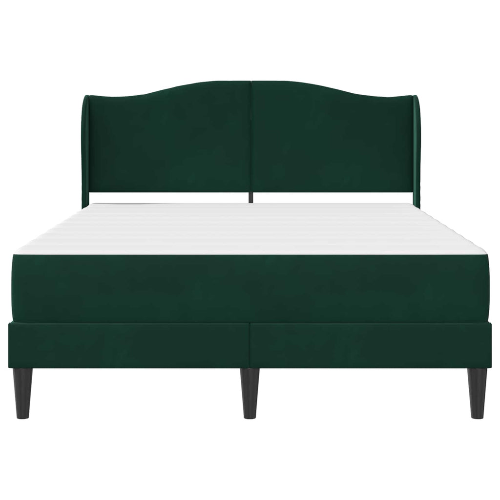 Bettrahmen mit Kopfteil 2 pcs Dunkelgrün 120 x 190 cm Samt