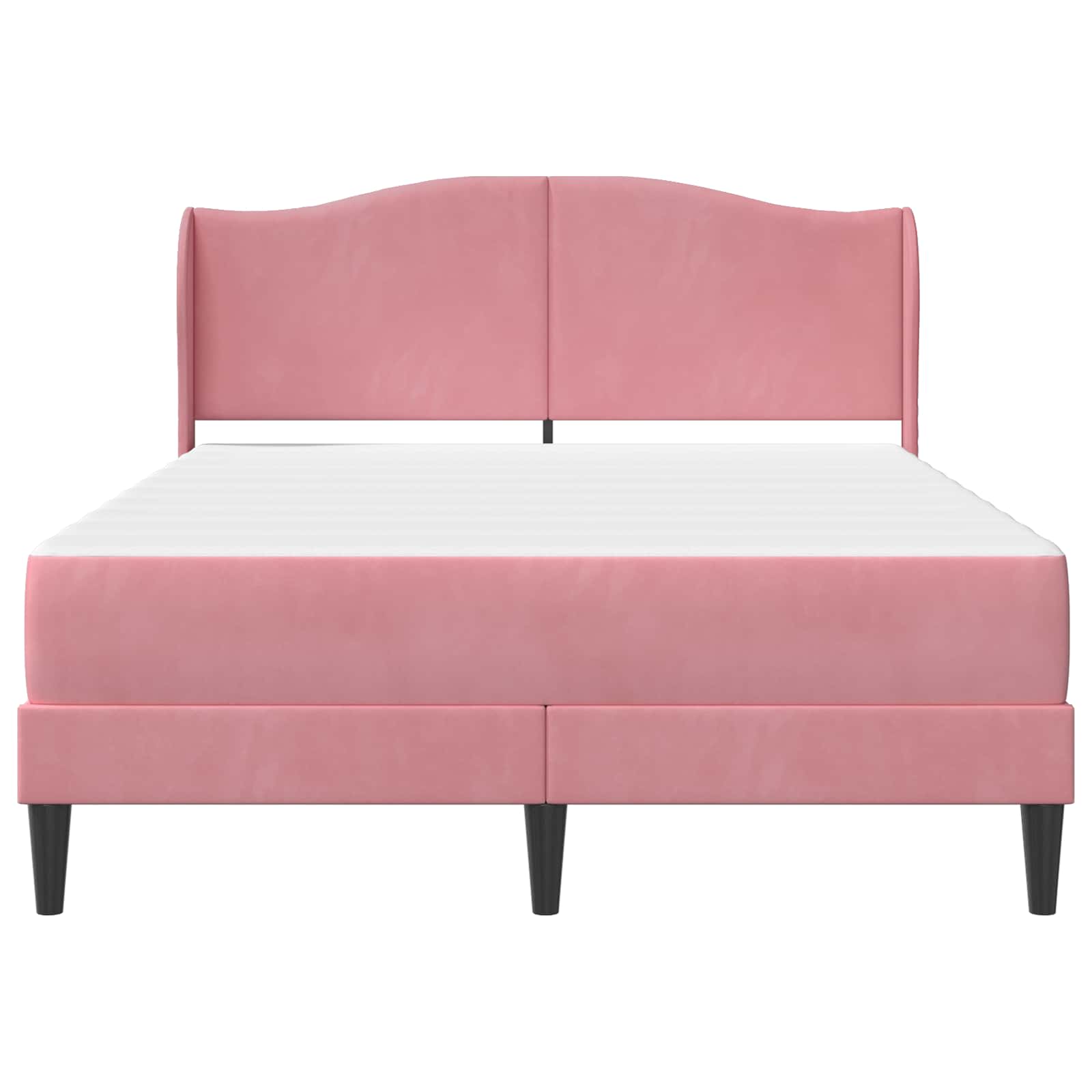 Bettrahmen mit Kopfteil Rosa 140 x 190 cm Samt