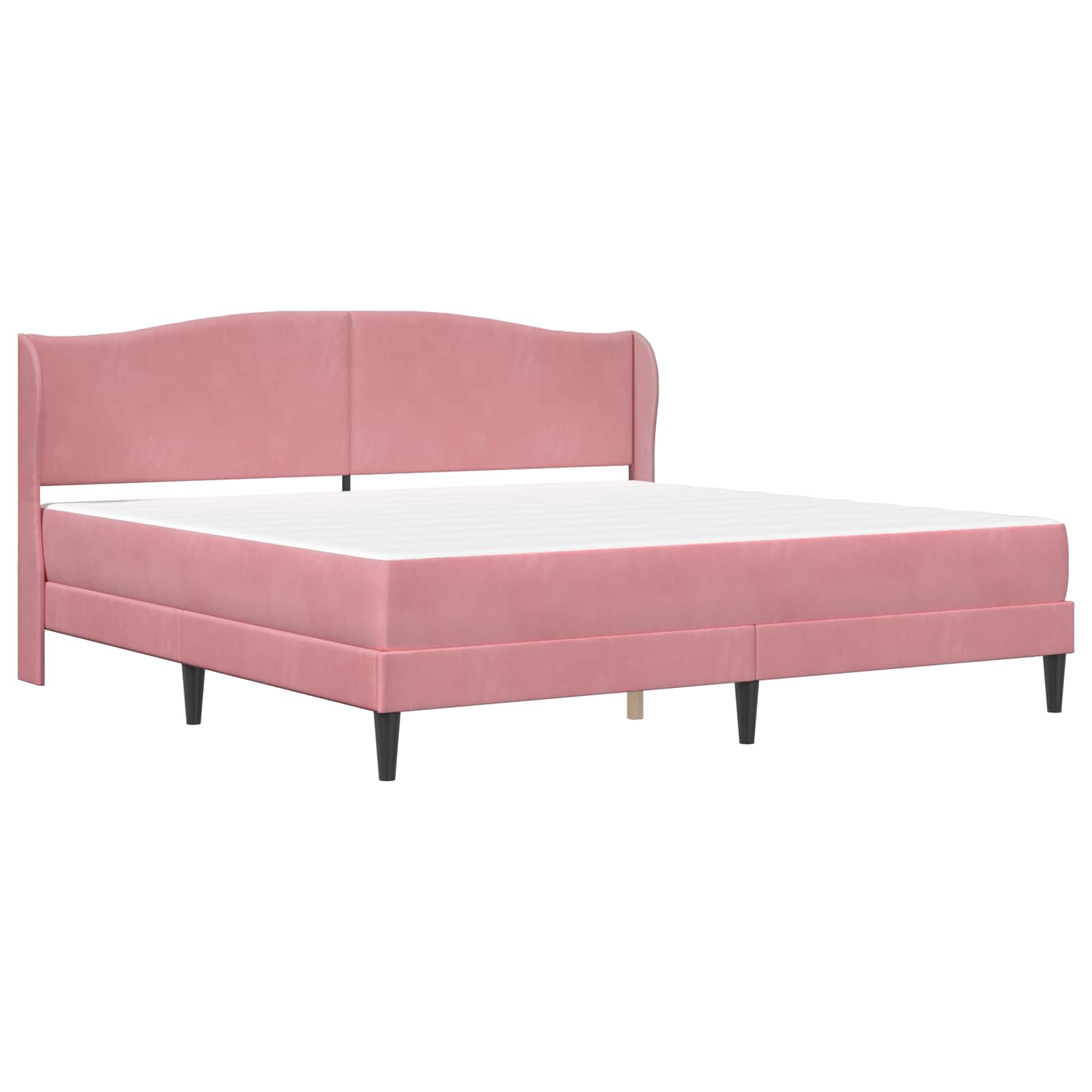 Bettrahmen mit Kopfteil Rosa 200 x 200 cm Samt