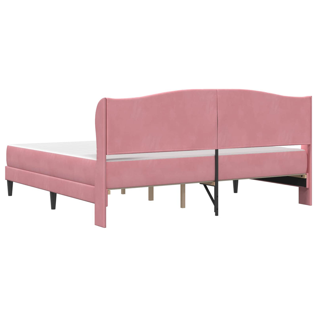 Bettrahmen mit Kopfteil Rosa 200 x 200 cm Samt