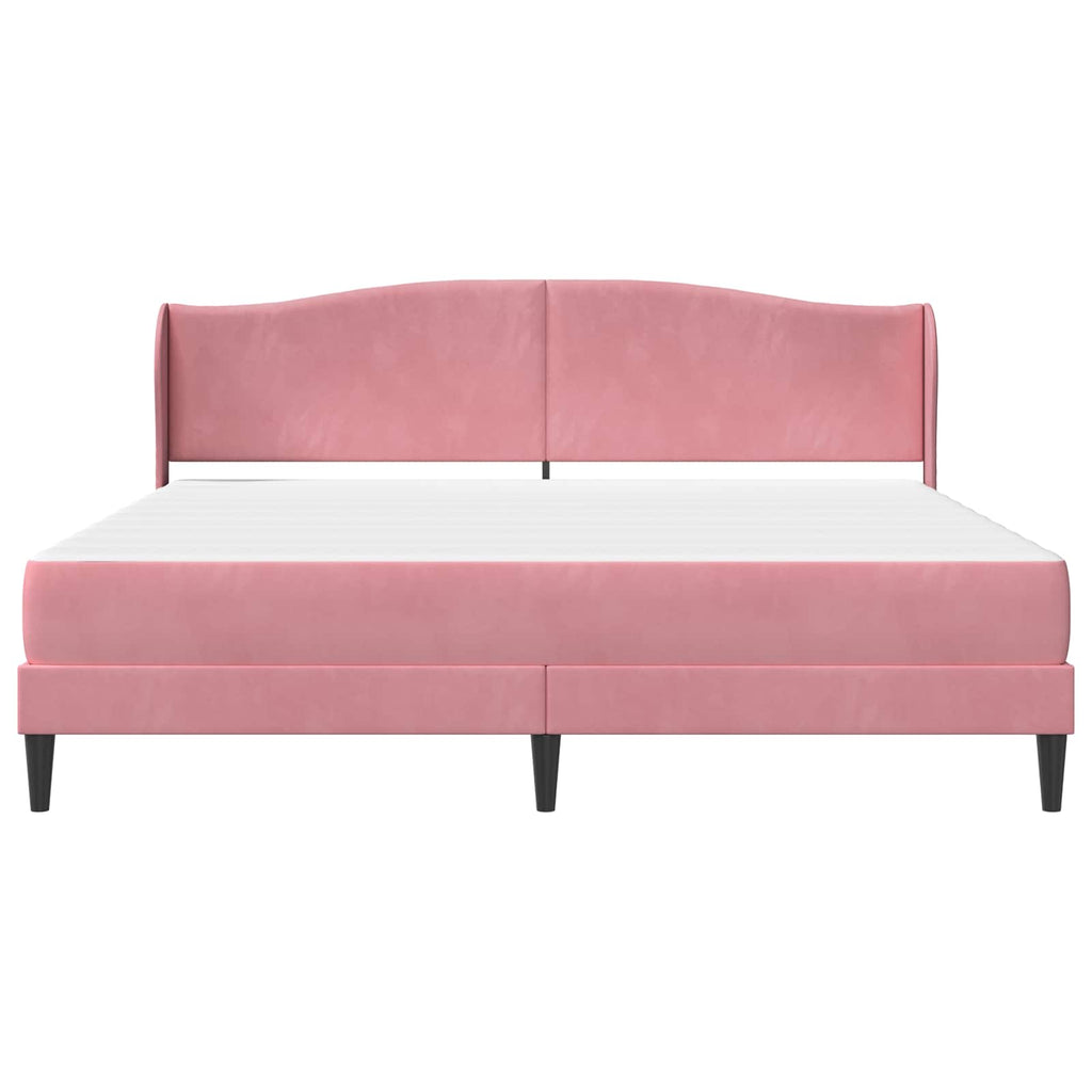 Bettrahmen mit Kopfteil Rosa 200 x 200 cm Samt