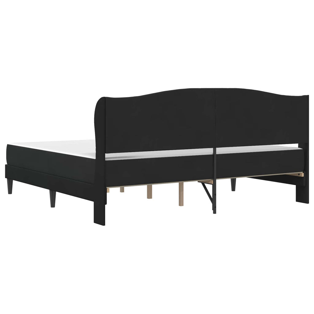 Bettrahmen mit Kopfteil Schwarz 200 x 200 cm Samt