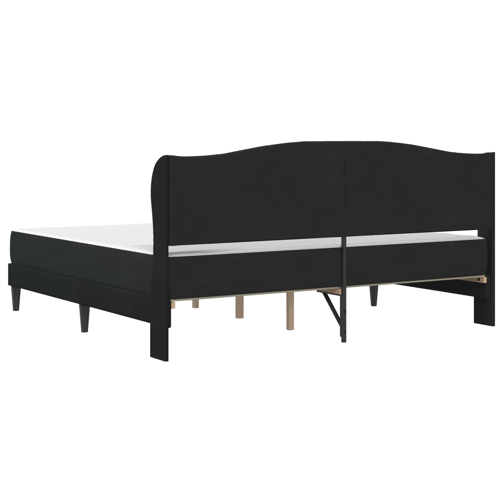 Bettrahmen mit Kopfteil Schwarz 200 x 200 cm Samt