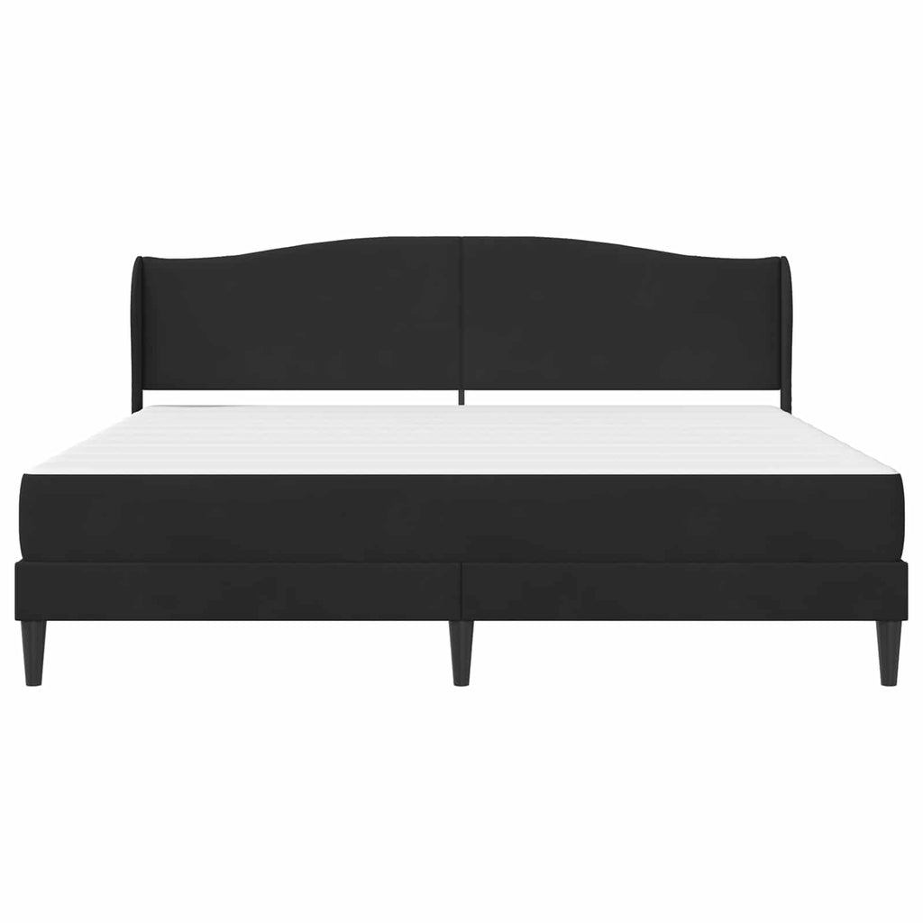 Bettrahmen mit Kopfteil Schwarz 200 x 200 cm Samt