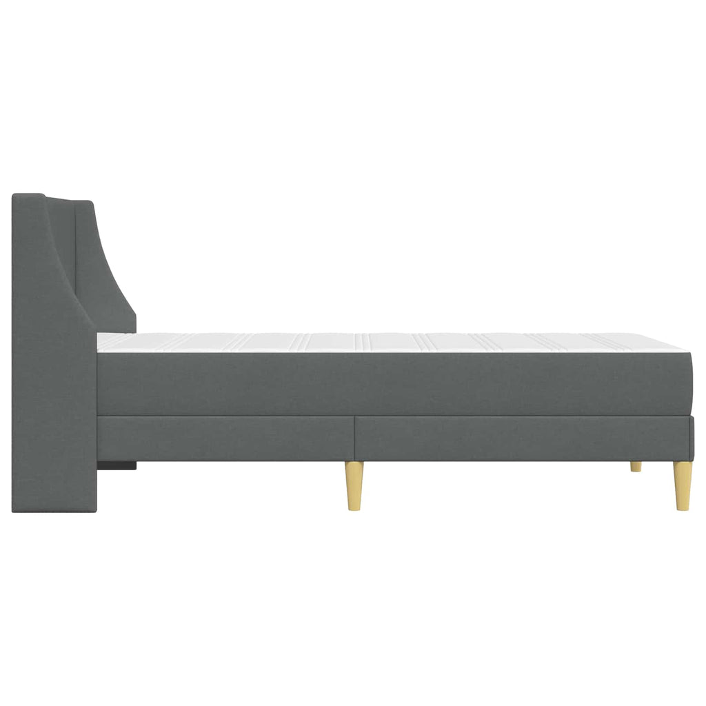 Bettgestell mit Matratze Dunkelgrau 90 x 190 cm Stoff