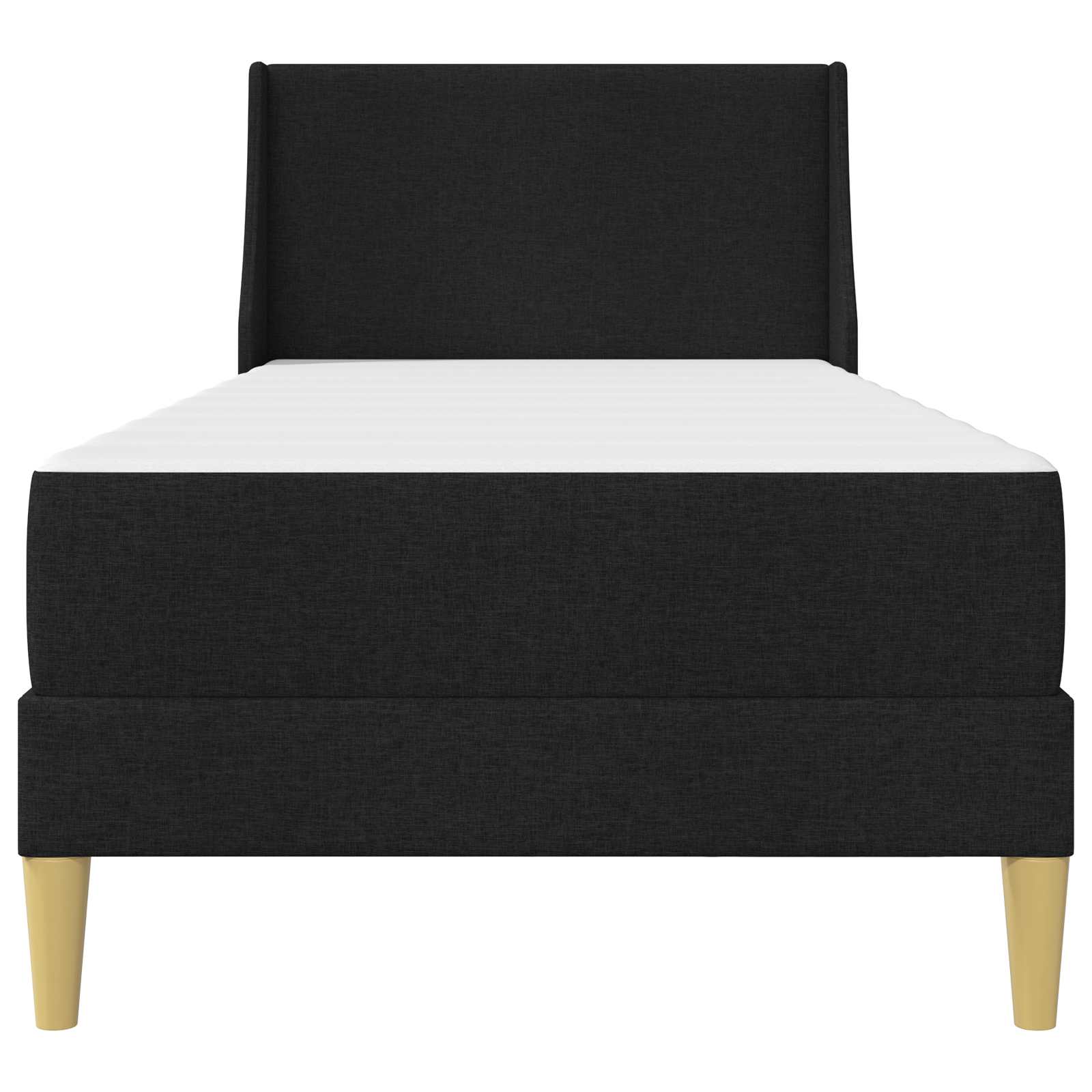 Bettgestell mit Matratze mit Kopfteil Schwarz 90 x 190 cm Stoff