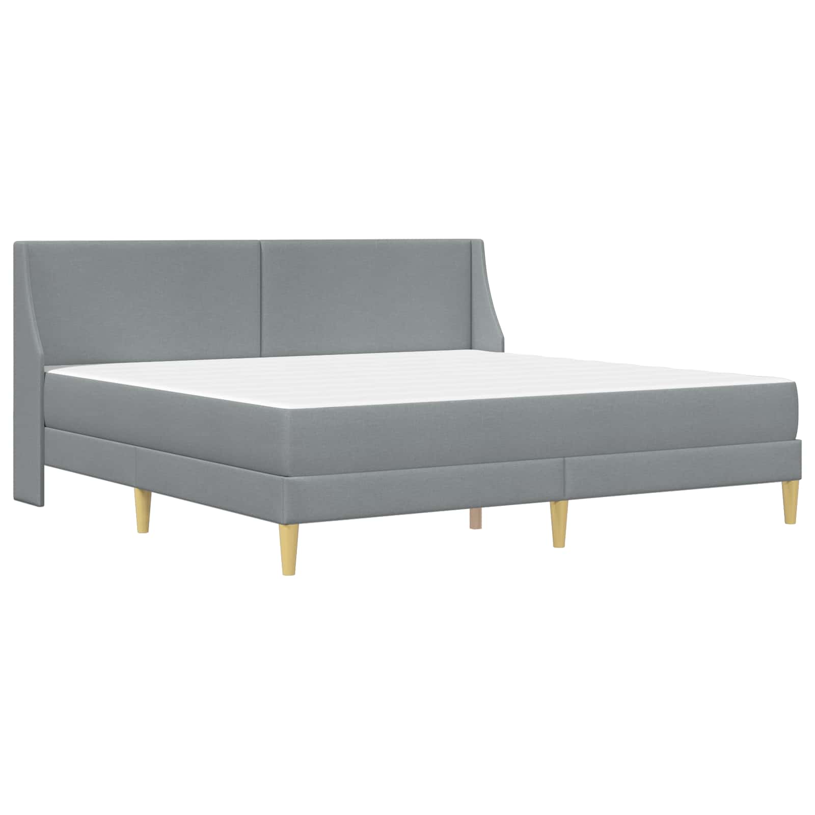 Bettgestell mit Matratze Hellgrau 180 x 200 cm Stoff