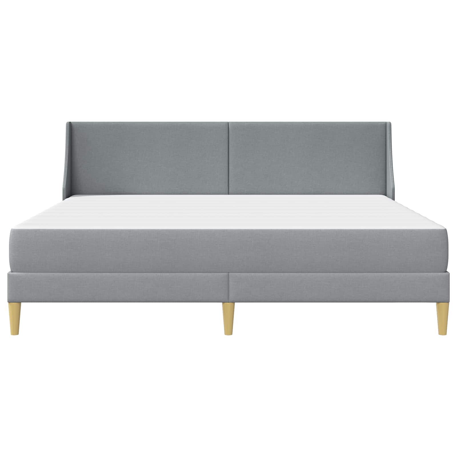 Bettgestell mit Matratze Hellgrau 180 x 200 cm Stoff