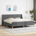 Bettgestell mit Matratze Dunkelgrau 180 x 200 cm Stoff