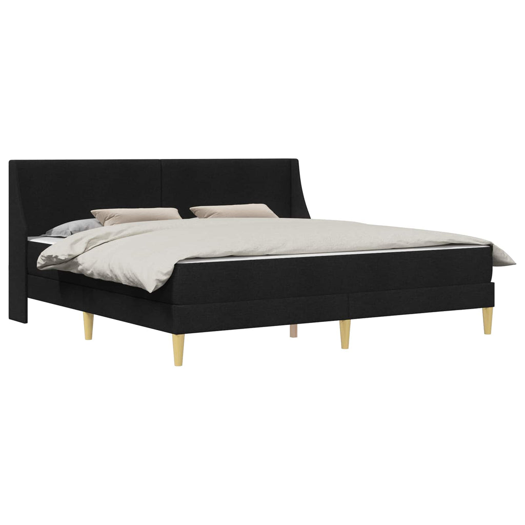 Bettgestell mit Matratze Schwarz 180 x 200 cm Stoff