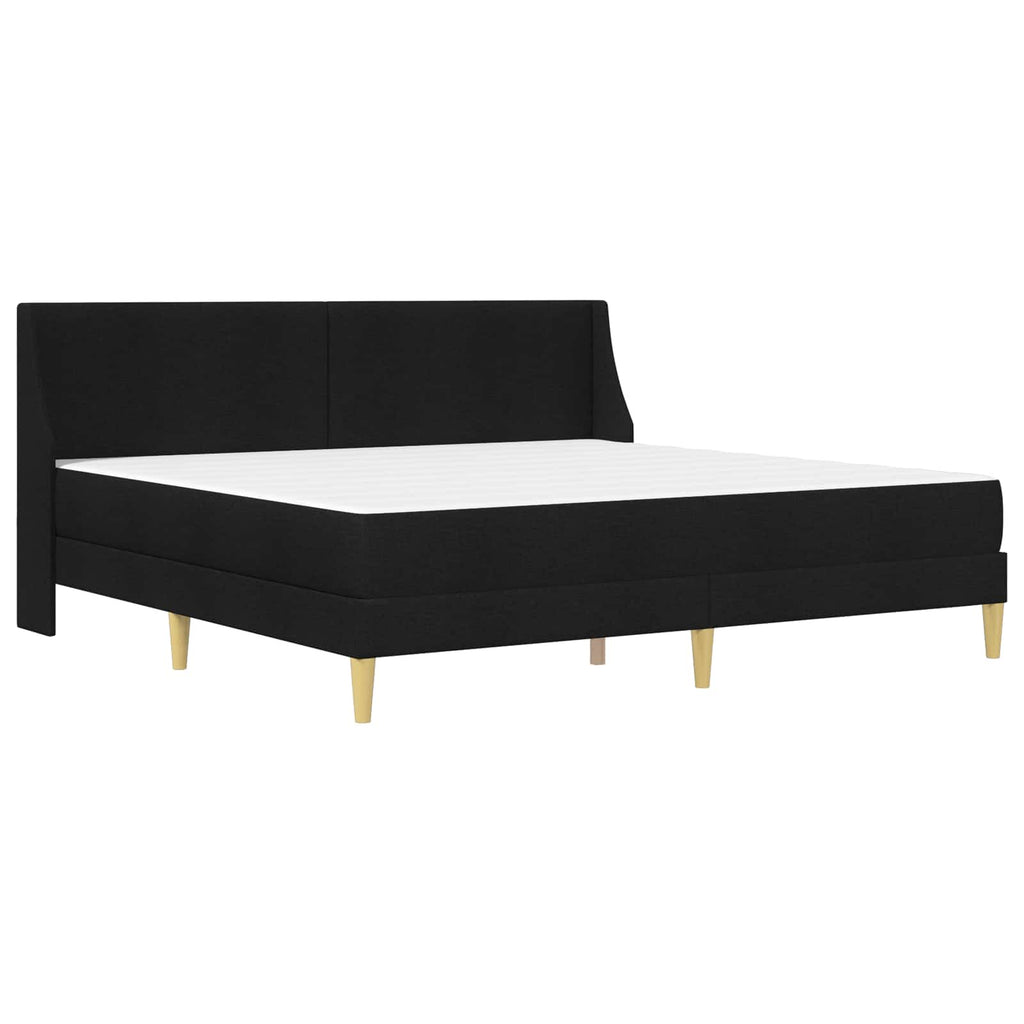 Bettgestell mit Matratze Schwarz 180 x 200 cm Stoff