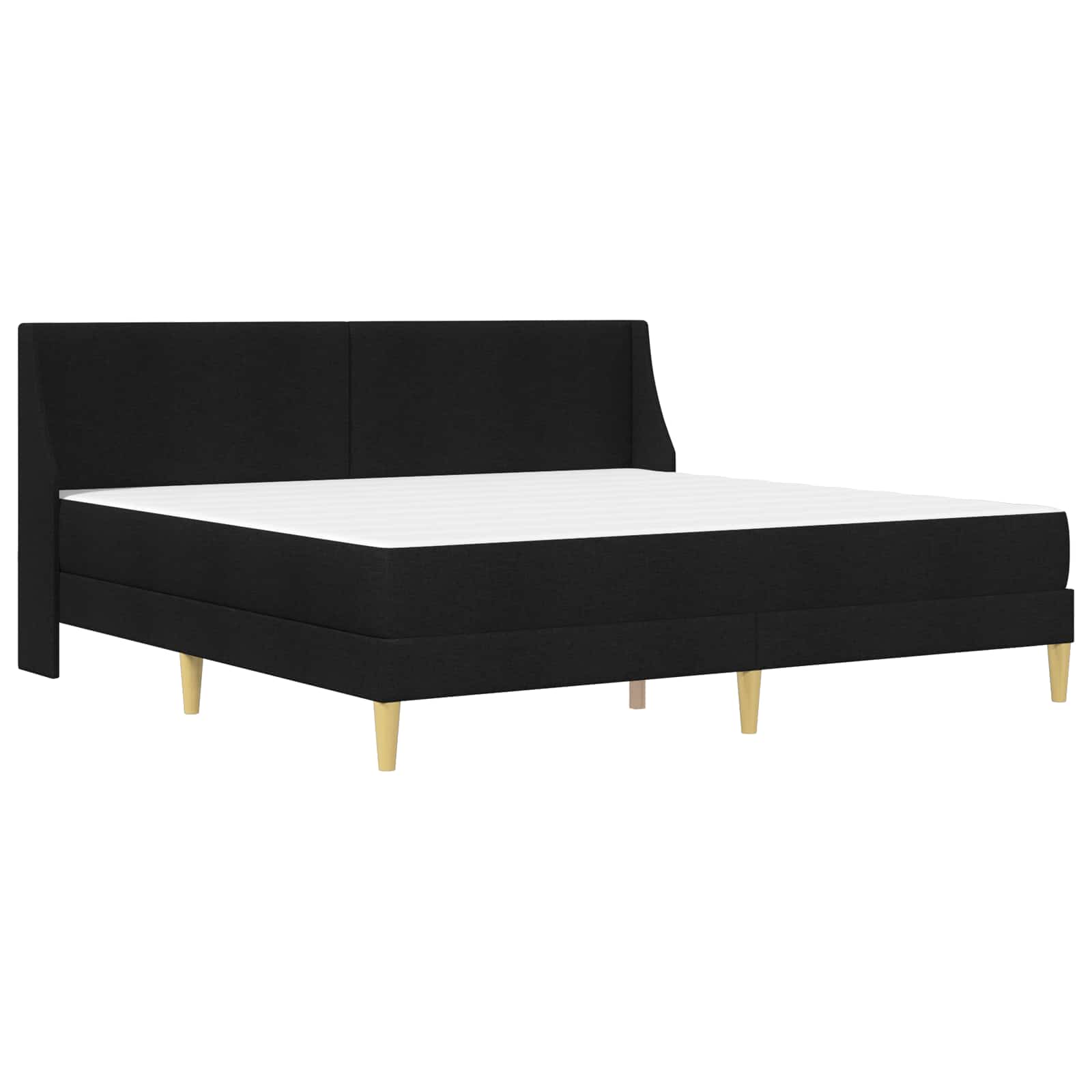 Bettgestell mit Matratze Schwarz 180 x 200 cm Stoff