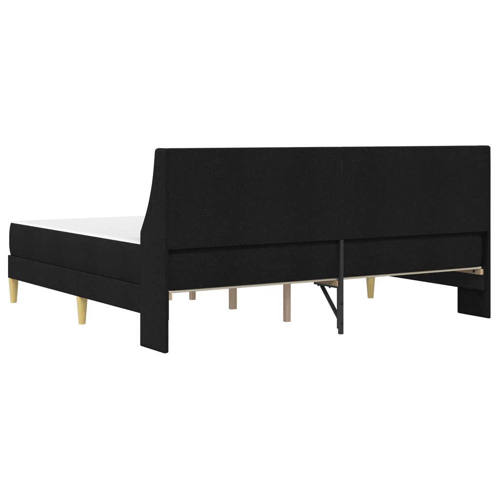 Bettgestell mit Matratze Schwarz 180 x 200 cm Stoff