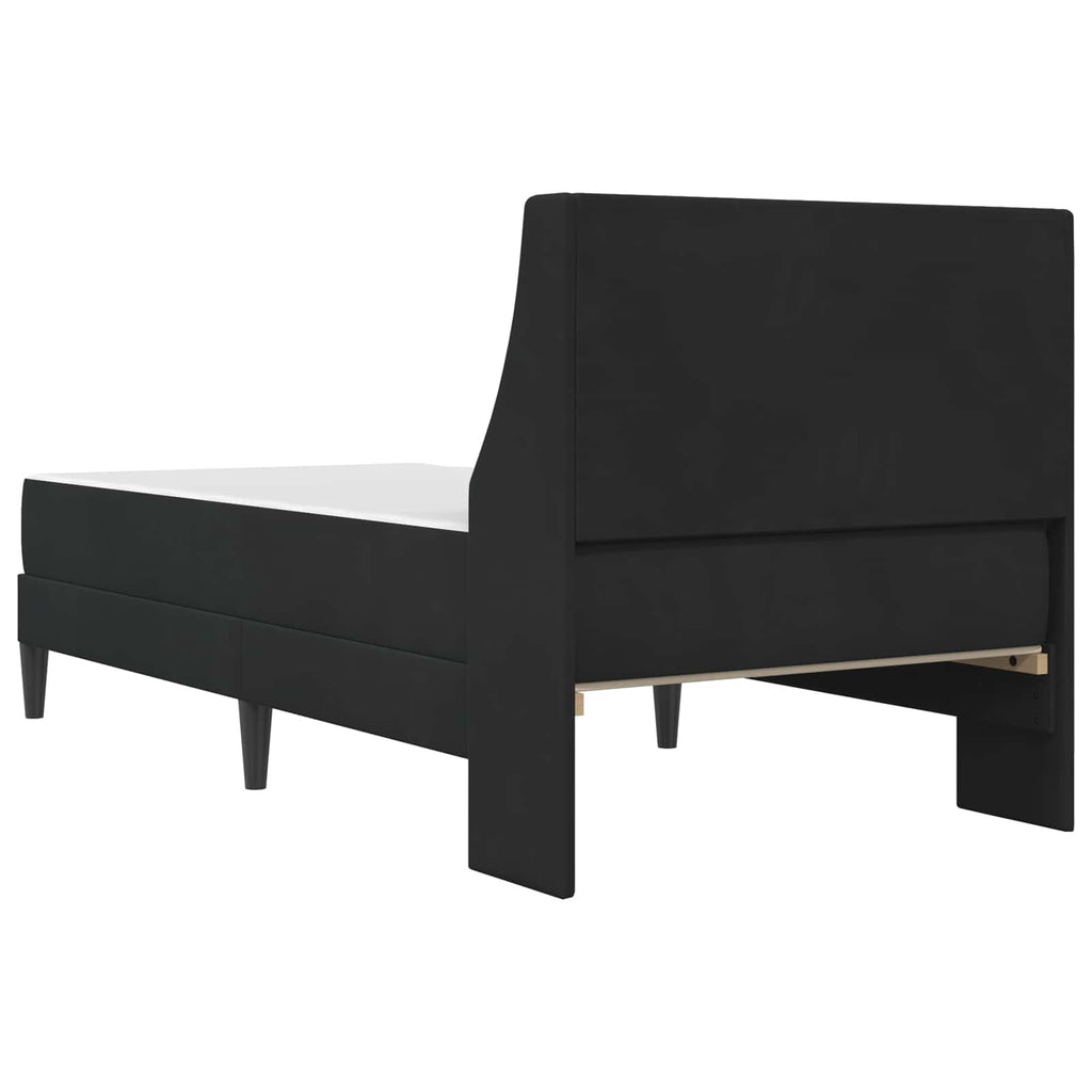 Bettgestell mit Matratze mit Kopfteil Schwarz 90 x 190 cm Samt