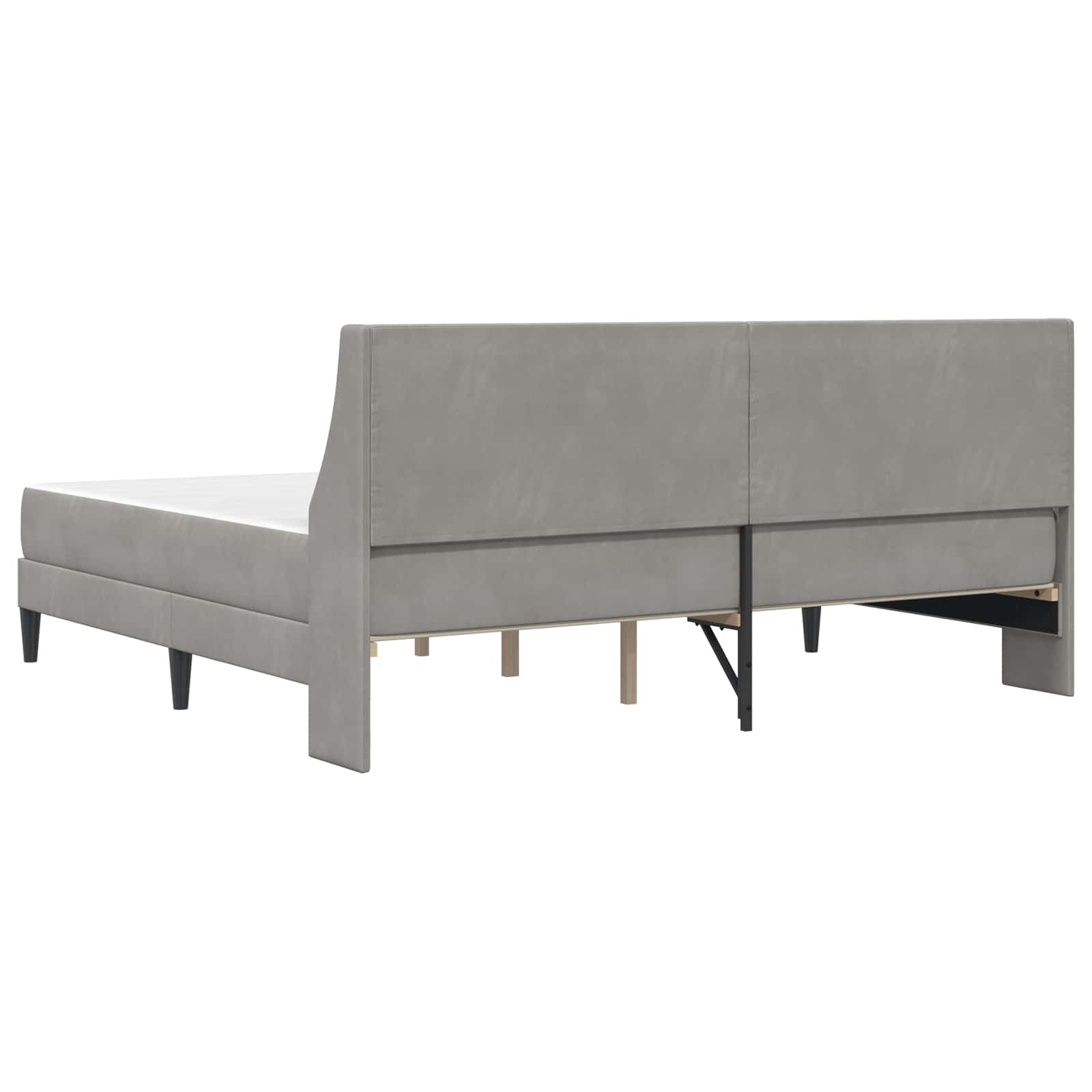 Bettgestell mit Matratze Hellgrau 180 x 200 cm Samt