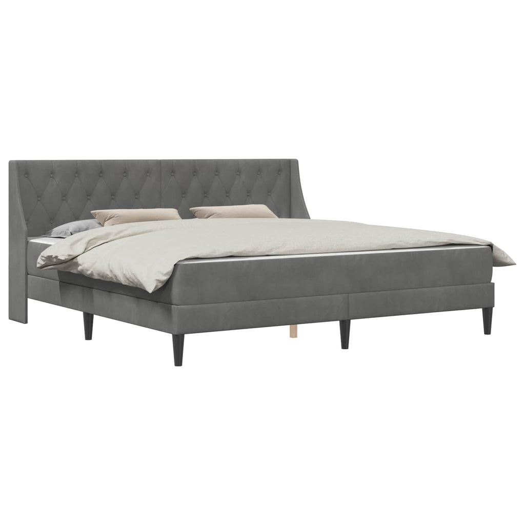 Bettgestell mit Matratze Dunkelgrau 180 x 200 cm Samt
