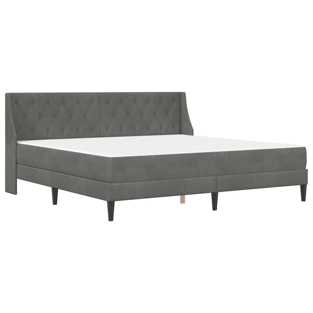 Bettgestell mit Matratze Dunkelgrau 180 x 200 cm Samt