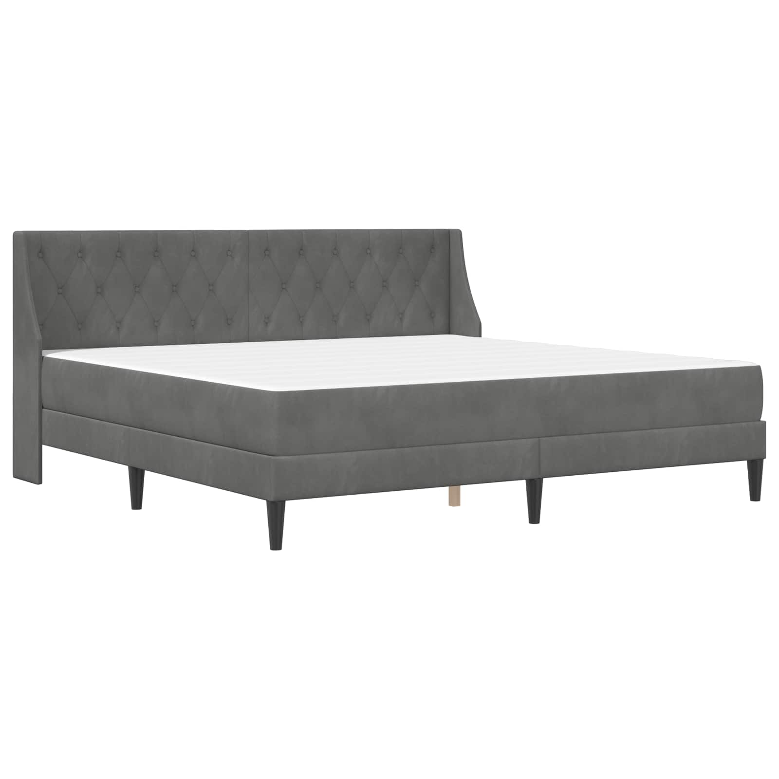 Bettgestell mit Matratze Dunkelgrau 180 x 200 cm Samt