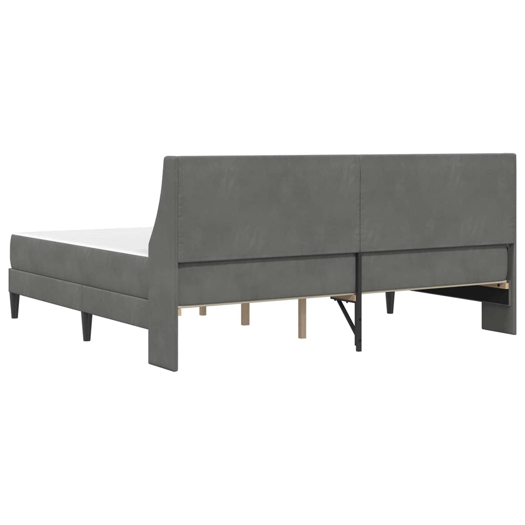 Bettgestell mit Matratze Dunkelgrau 180 x 200 cm Samt