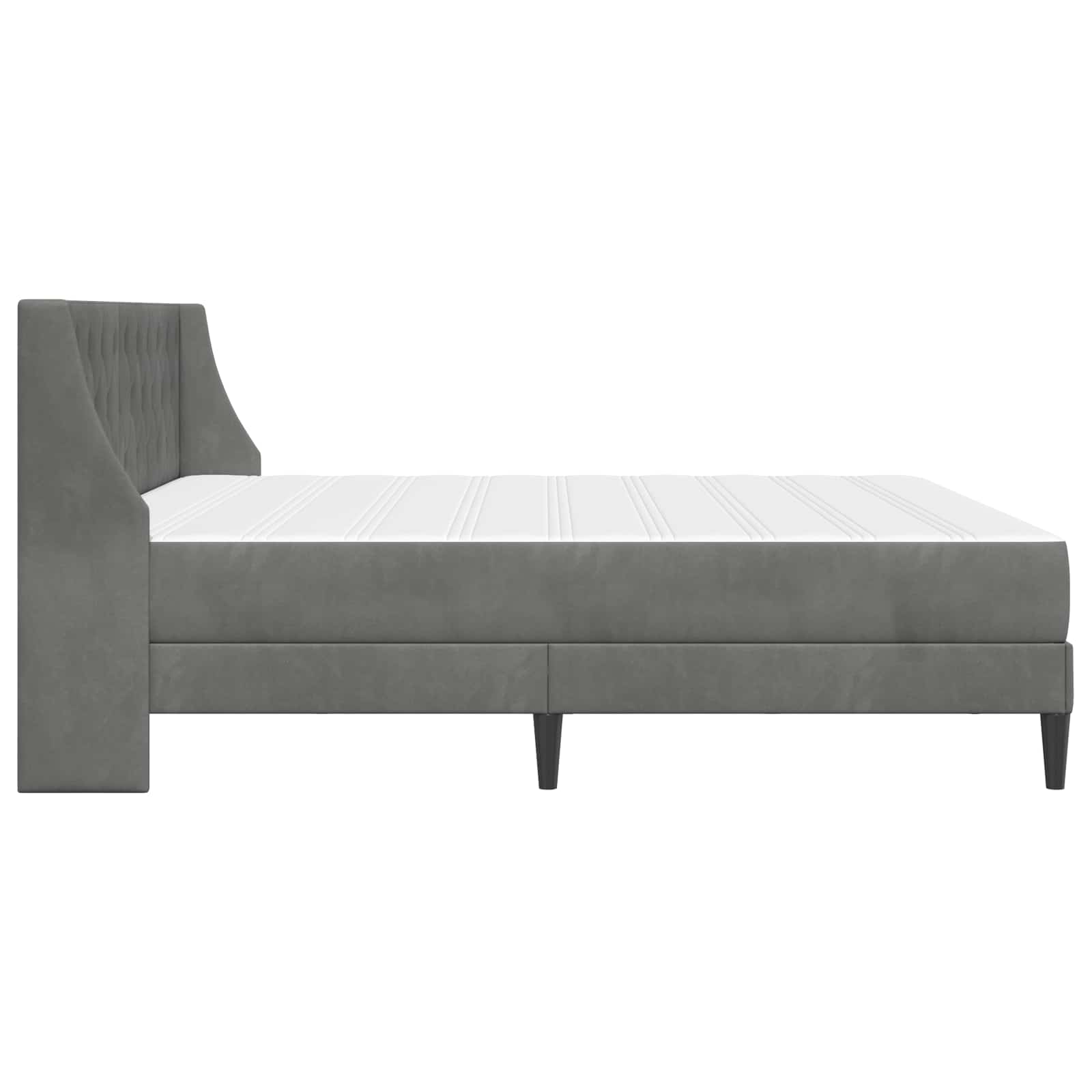 Bettgestell mit Matratze Dunkelgrau 180 x 200 cm Samt