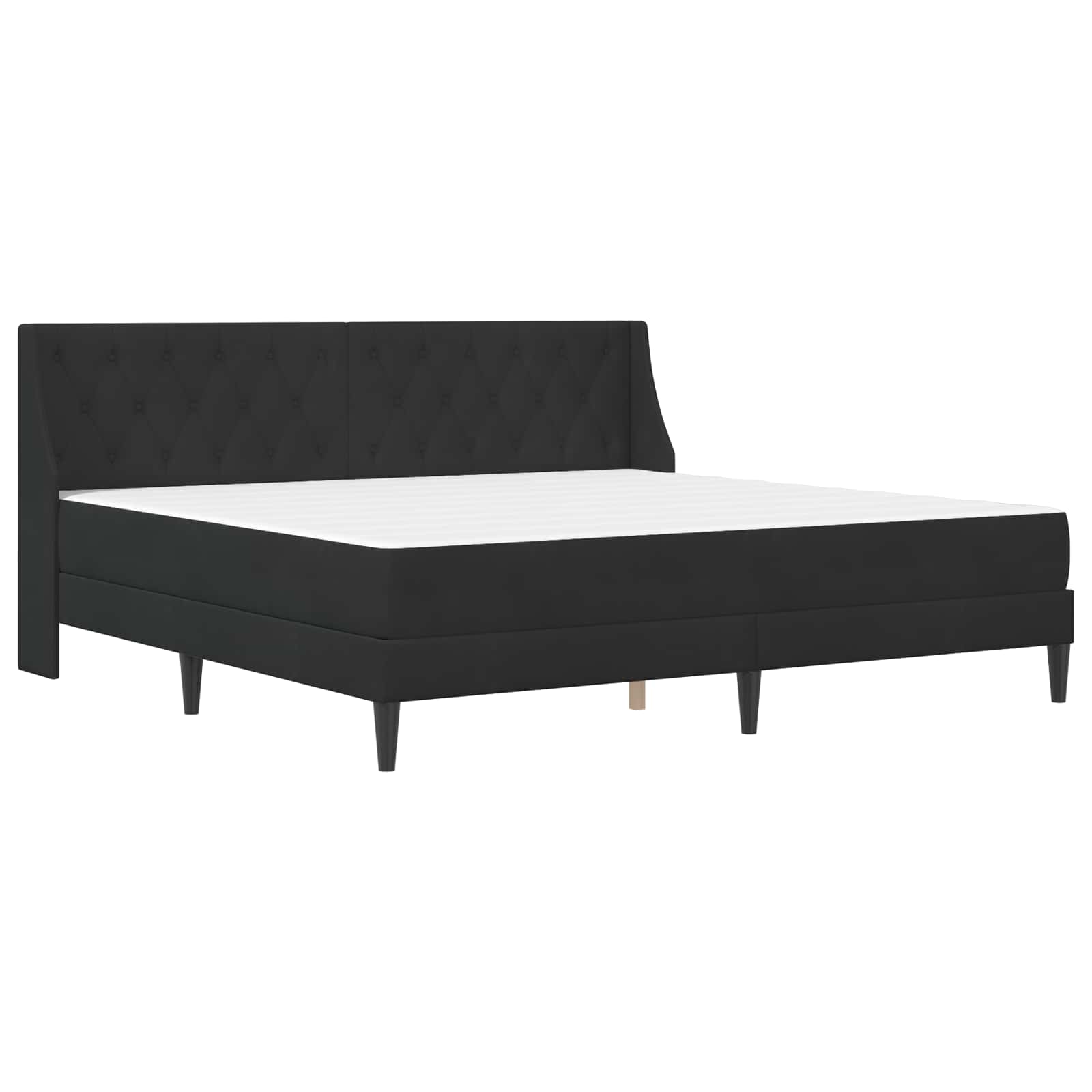 Bettgestell mit Matratze mit Kopfteil Schwarz 180 x 200 cm Samt
