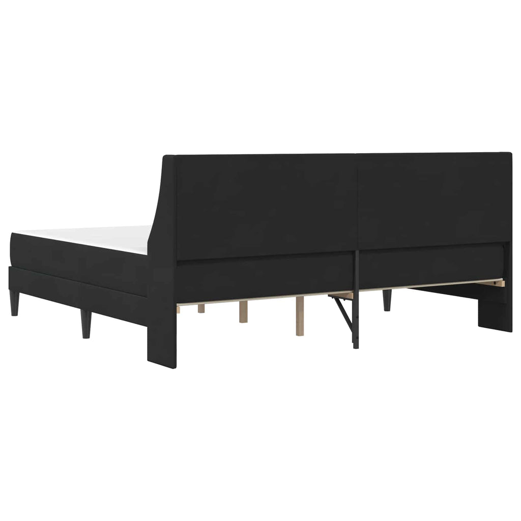Bettgestell mit Matratze mit Kopfteil Schwarz 180 x 200 cm Samt