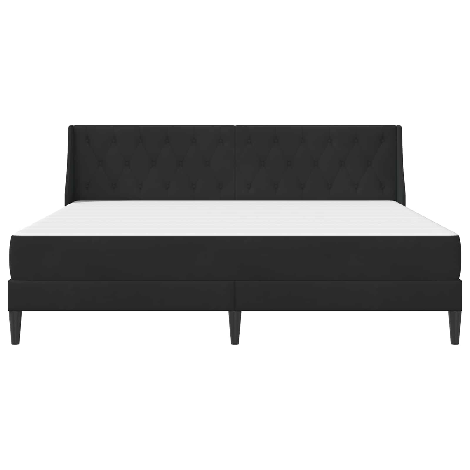 Bettgestell mit Matratze mit Kopfteil Schwarz 180 x 200 cm Samt