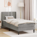 Bettgestell mit Matratze mit Kopfteil Hellgrau 90 x 190 cm Samt