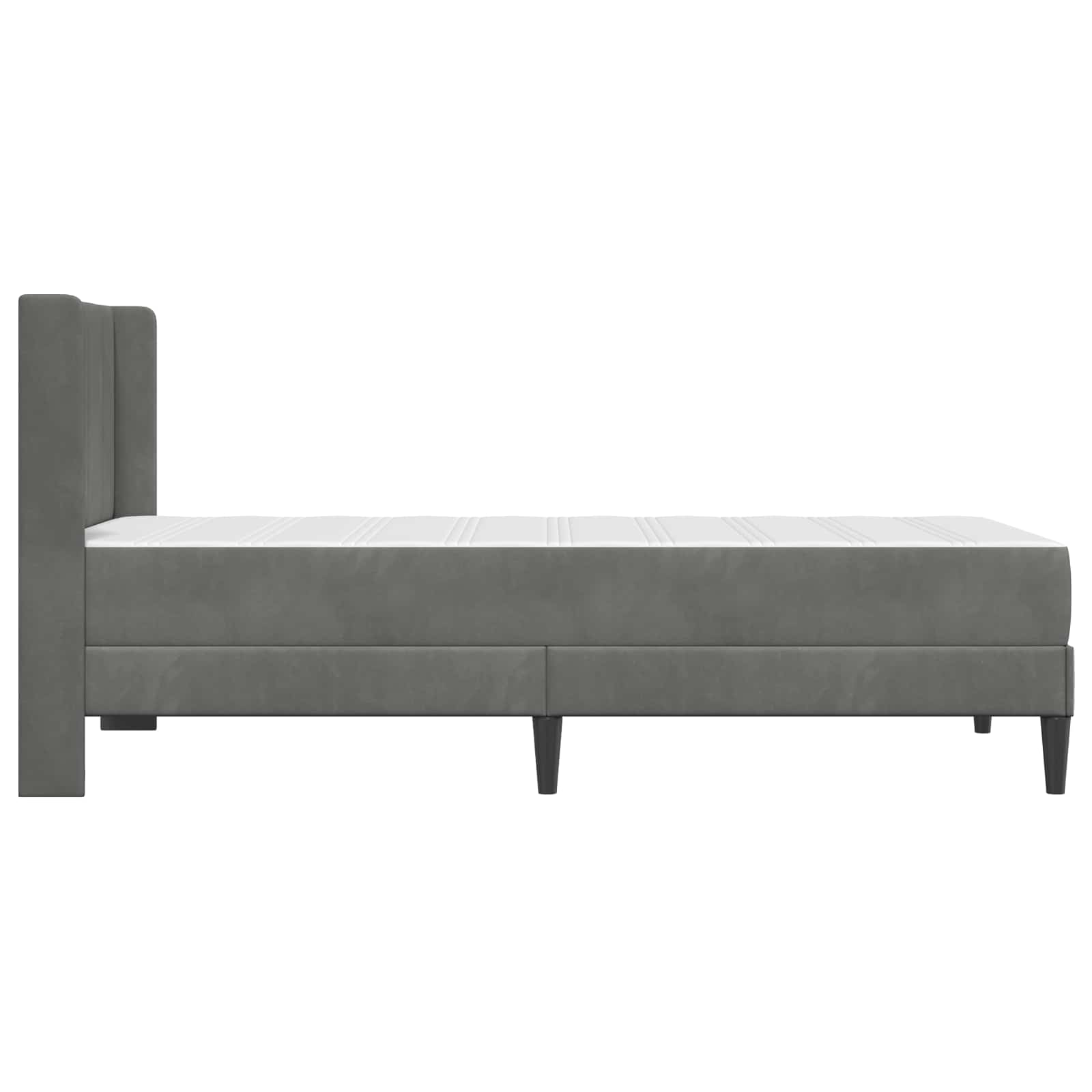 Bettgestell mit Matratze Dunkelgrau 90 x 190 cm Samt