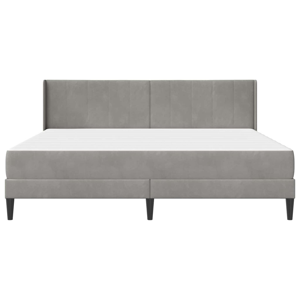 Bettgestell mit Matratze Hellgrau 180 x 200 cm Samt