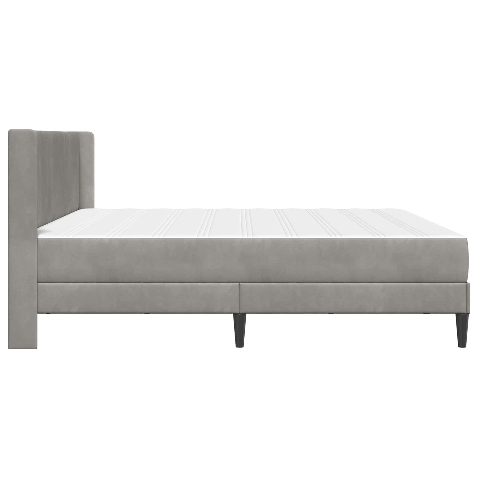 Bettgestell mit Matratze Hellgrau 180 x 200 cm Samt