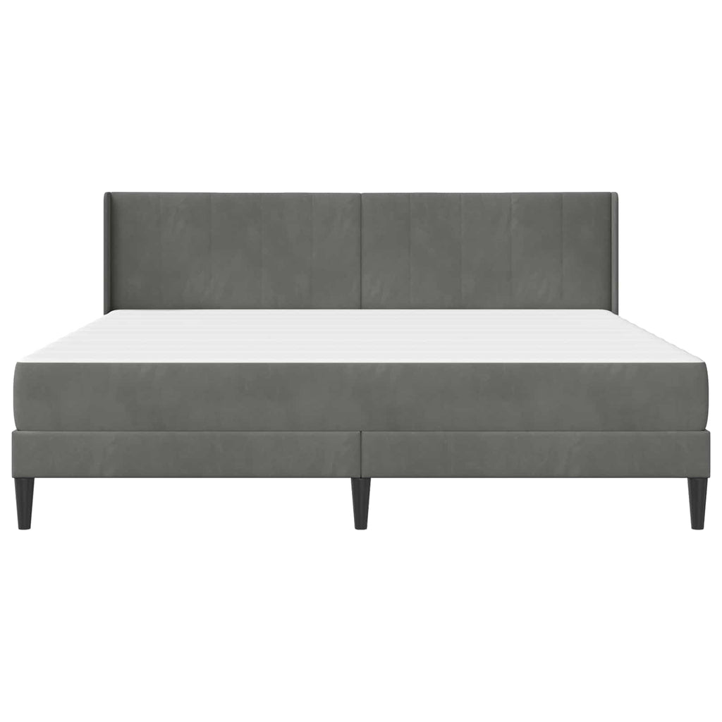 Bettgestell mit Matratze Dunkelgrau 180 x 200 cm Samt