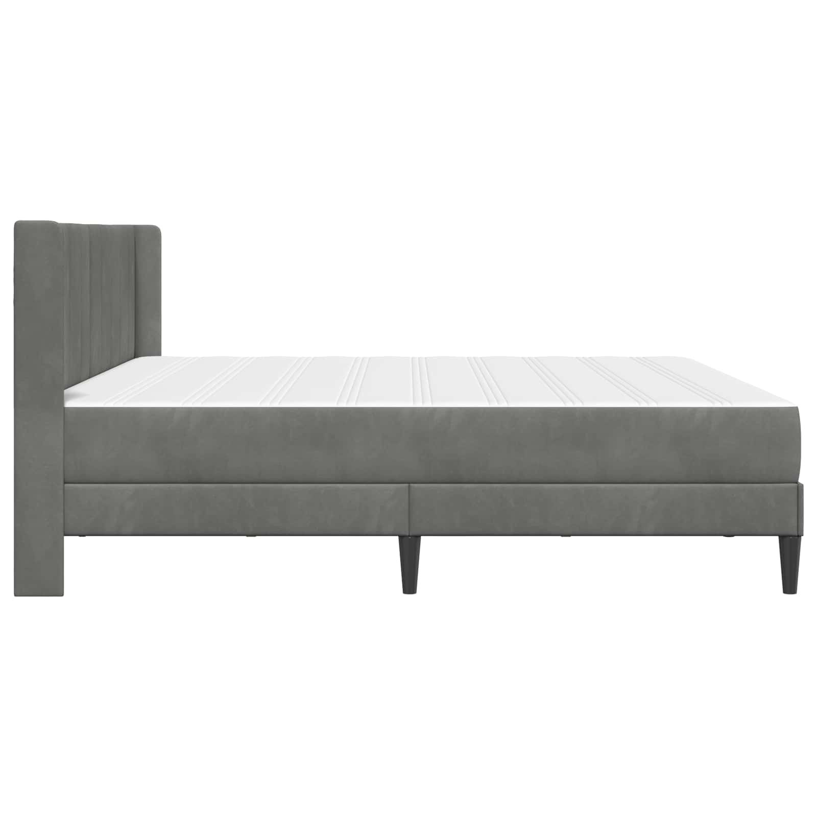 Bettgestell mit Matratze Dunkelgrau 180 x 200 cm Samt