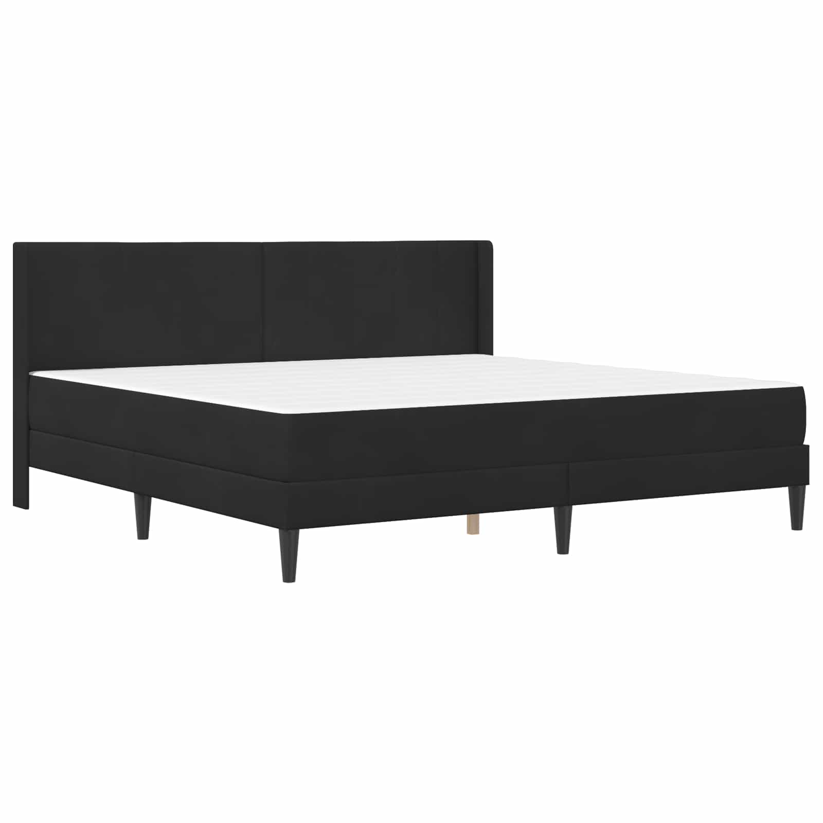 Bettgestell mit Matratze mit Kopfteil Schwarz 180 x 200 cm Samt
