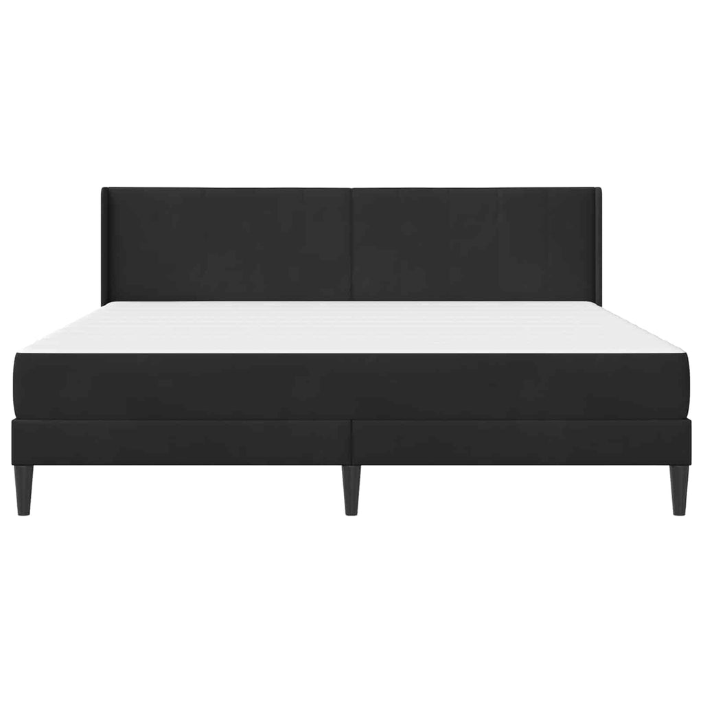 Bettgestell mit Matratze mit Kopfteil Schwarz 180 x 200 cm Samt