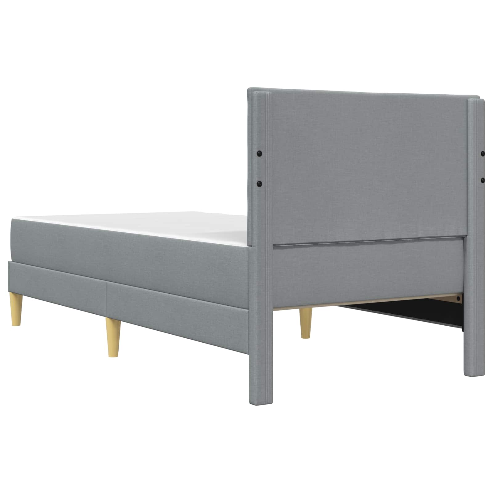 Bettgestell mit Matratze Hellgrau 90 x 190 cm Stoff