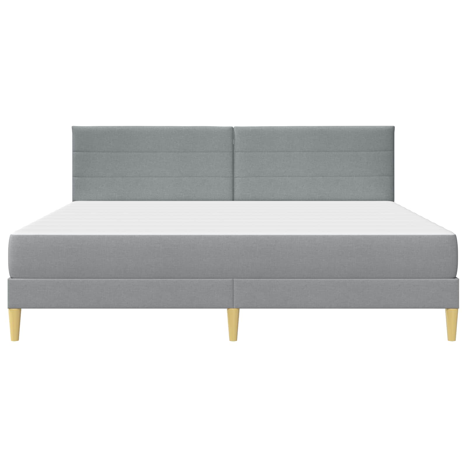 Bettgestell mit Matratze Hellgrau 180 x 200 cm Stoff
