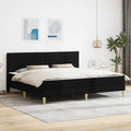 Bettgestell mit Matratze Schwarz 180 x 200 cm Stoff